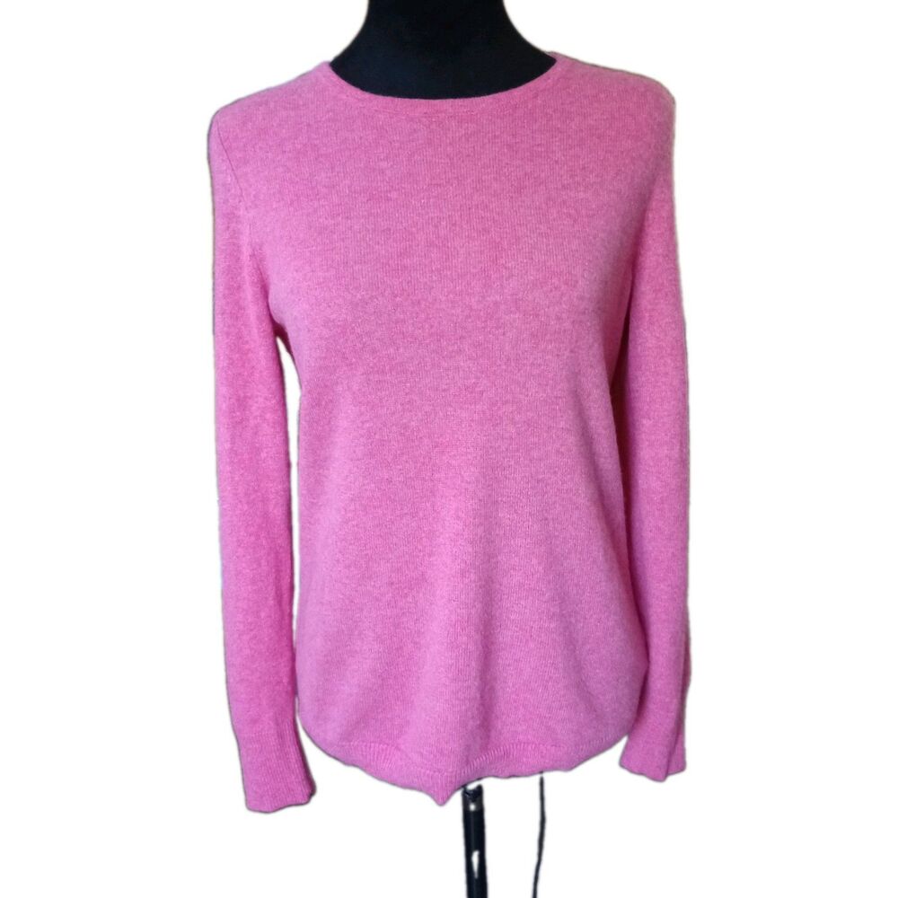 Talbots Women's S Pink Pure Cashmere Long Sleeve Crew Neck Sweater